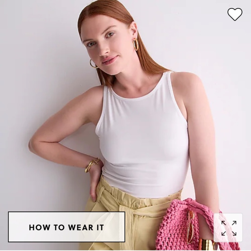 White J. Crew FormKnit Suiting Shell Tank